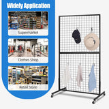Gridwall Display Rek – 91 x 183 cm | Zwart Metalen Rasterrek met Wielen, T-Vormige Bodem en Stevig Frame | Ideaal voor Beurzen, Winkels & Kunstexposities – Gewicht: 8 kg (18 lbs)