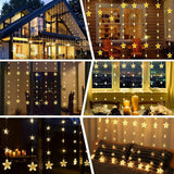 Betoverende LED-sterren Lichtgordijn - Sprookjesachtige Verlichting voor Betoverende Sfeer - Ideaal voor Feesten, Kerst, Bruiloften en Speciale Gelegenheden