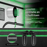 Hydroponics Kweektent 122x61x183cm – Indoor Kweekkast Met Reflecterende Mylar Binnenkant – Lichtdichte Plantentent Met Meerdere Deuren, Dubbele Ventilatiegaten &amp; Vloertray – Metalen Frame – Voor Binnenteelt Van Groenten &amp; Kruiden