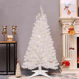 4FT Kunstmatige Witte Kerstboom – 122 cm – Witte Tinsel Boom – Ruimtebesparend Ontwerp – Stabiele Basis – Voor Binnen en Buiten Decoratie