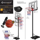 KESSER® Basketbalset - In hoogte verstelbare Basketbalstandaard (230 cm tot 305 cm) - Inclusief Basketbal + Luchtpomp - Voor Binnen en Buiten Gebruik