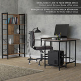 Houten Boekenkast met 4 Niveaus - Industrieel Wandrek - Vrijstaande Kast van MDF en IJzeren Frame - Staande Kast in Vintage Bruin en Zwart - Houten Etagère Boekenrek - Open Plankenkast voor Woonkamer of Kantoor