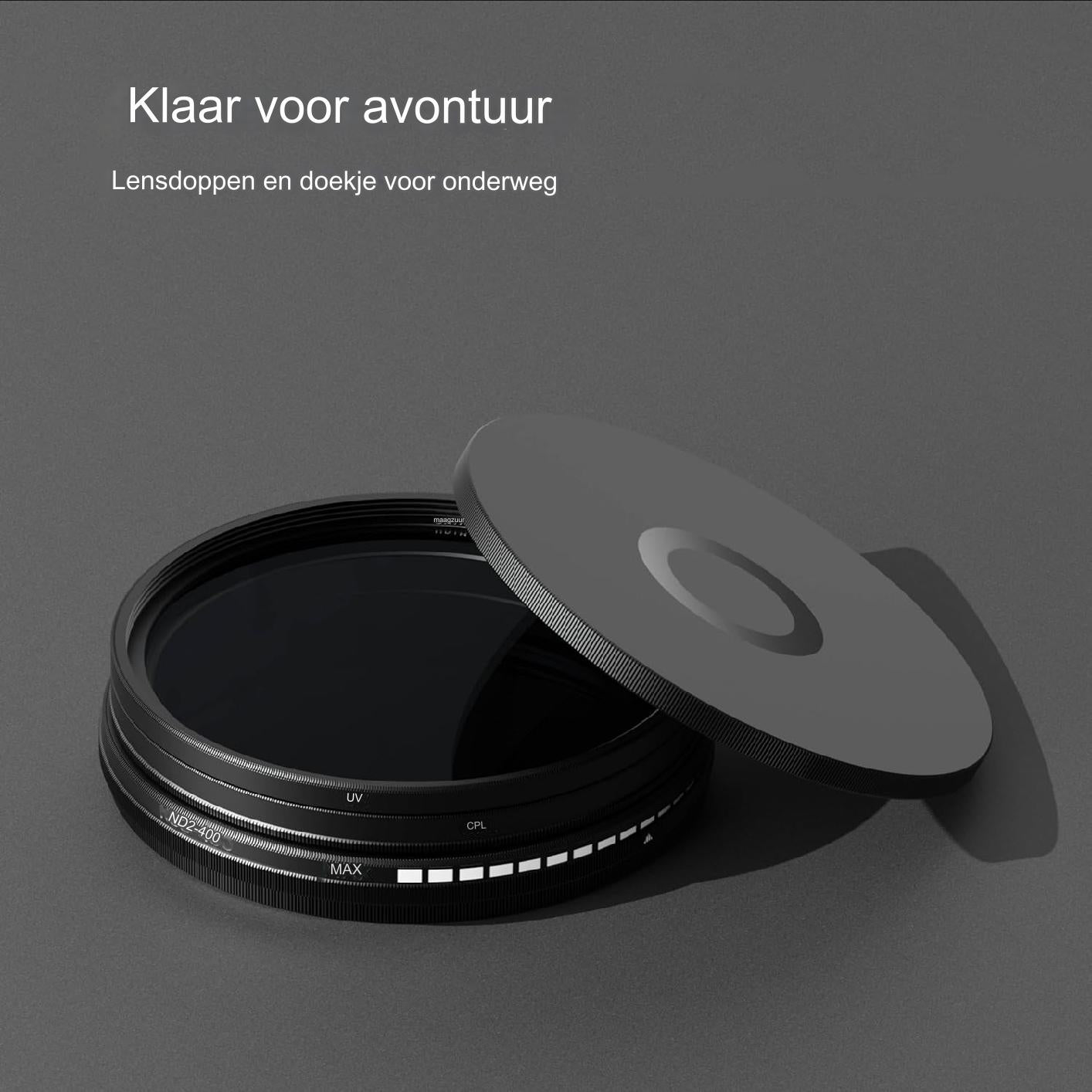 ND2 400 Filter Kit voor Cameralens - 77mm UV Filter Set - Variabele ND Filter - Neutrale Dichtheidsfilter - ND2 tot ND400 - 77mm Lenskits - UV Beschermingsfilter - Hoogwaardige Camera Accessoires - Verstelbare Neutrale Filter - Ultraviolet Lenskits