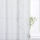 2-Pack Luxe Witte Valance - Semi-Transparante Raamdecoratie met Bloemenontwerp - Polyester Gordijn Voor Keuken & Badkamer - Stijlvolle Raamafwerking - Lichte & Elegante Raambekleding