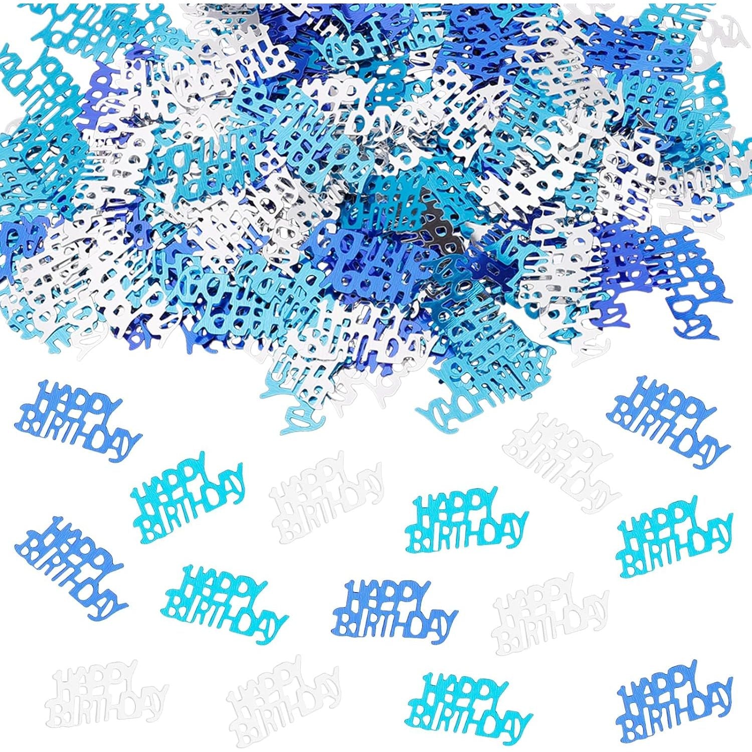 Happy Birthday - Feestelijke Blauwe Confetti Tafeldecoratie - Ongeveer 500 Stukken - Glanzende Glitter Verjaardag Versiering voor Vrouwen en Mannen - Sfeervolle Party Glitterdecor