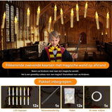 Zwevende LED Kaarsen - 20 of 12 Stuks - Met Magische Toverstok Afstandsbediening - Flickerend Warm Licht - Flameloos - Voor Harry Potter Feest, Kerst, Halloween, Bruiloft &amp; Kamerdecoratie