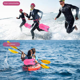 2-Delige Set - Opblaasbare Zwemboei 20L + Waterdichte Telefoonhoes - Zwemveiligheidsboei Voor Open Water - Droogzak Zwem Boei - Milieuvriendelijk PVC - Voor Zwemmen - Snorkelen - Triatlon - Helder Gekleurde Zwem Veiligheidsboei Met Opbergruimte