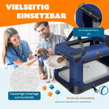 KESSER® Opvouwbare Hondenbox - Transportbox voor Huisdieren - 91,4 x 63,5 x 63,5 cm - Navy Blauw - Inclusief Handvatten en Wasbare Binnenvoering