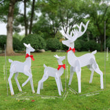 3 Delig - Verlichte Kerst Rendieren Set - Waterdicht Houten Kerst beelden - Buitendecoratie met LED Verlichting - Houten Silhouette Reindeer Beelden - Kerstfiguren voor Binnen en Buiten - Duurzaam en Weerbestend - voor Binnen / Buiten - Tuin en Woonkamer