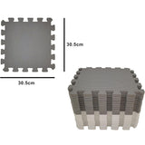 40-Delige EVA Speelmat met Randen – Grijs &amp; Wit | Interlockende Foam Tegels voor Kinderen, Baby’s, Speelkamer of Fitnessruimte | Antislip, Waterdicht &amp; Gemakkelijk te Reinigen – 30,5 x 30,5 cm (1 cm dik)