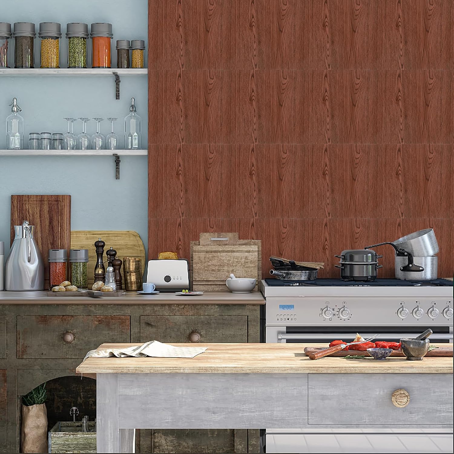 49 Stuks – Zelfklevende Vloerstickers 30 x 30 cm – Houtlook PVC Tegelstickers – Waterdicht en Slijtvast – Imitatie Houten Vloerpanelen voor Keuken Badkamer Gang Slaapkamer – Snijbare Vloerdecoratie – Makkelijk aan te brengen Tegelfolie