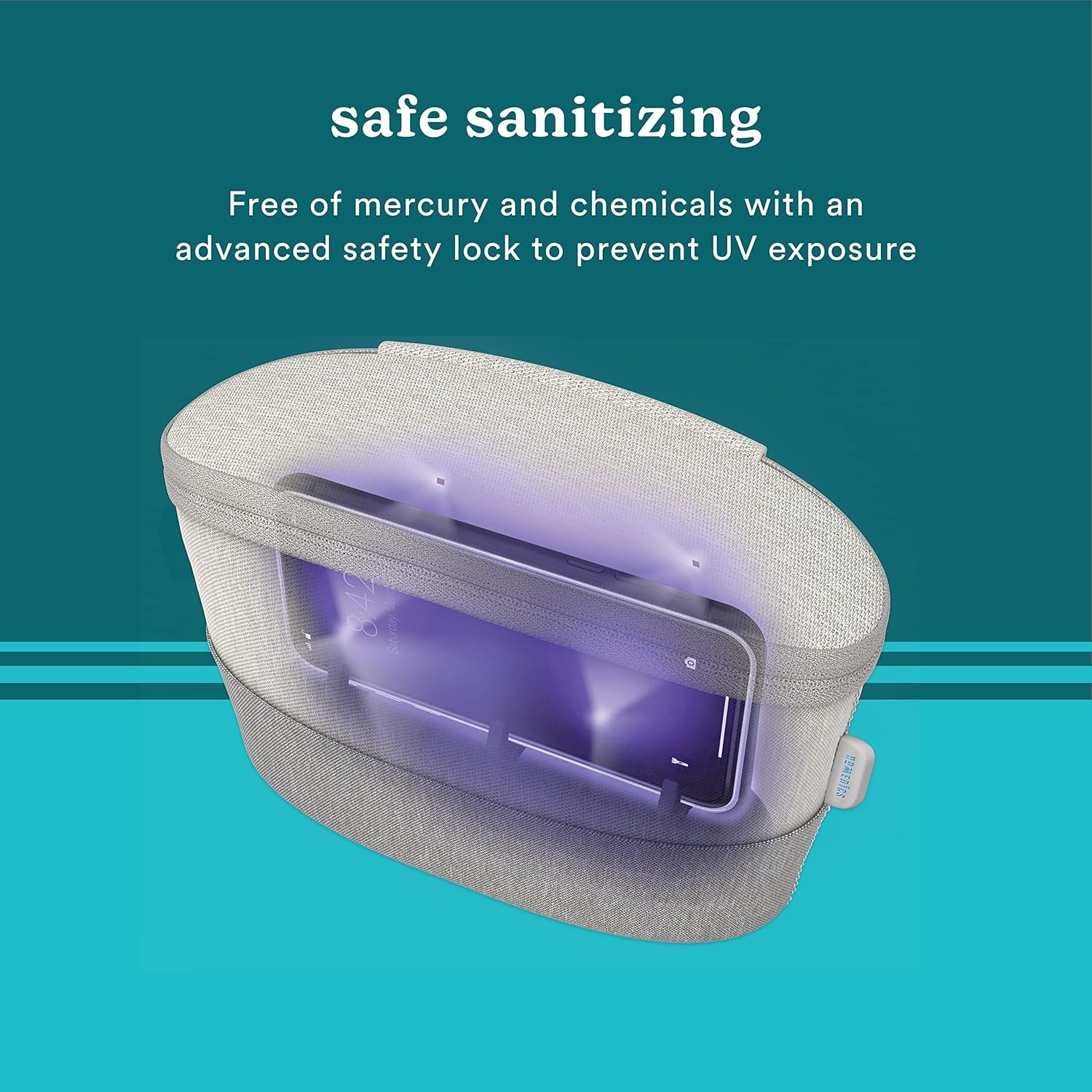 HoMedics UV C reiniger box - Ultrasoonreinigers – draagbare sanitizer met UV C LED – desinfectie box voor telefoon sieraden bril en accessoires – oplaadbare UV sterilizer met 4 LED lampen – compacte reinigingscase voor thuis en reizen