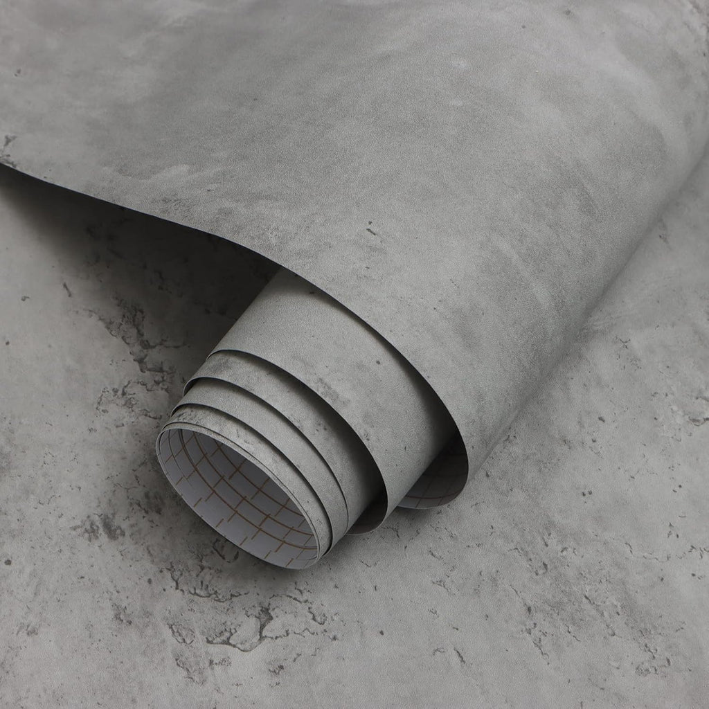 Zelfklevend Behang 60x500cm – Betonlook Vintage Grijs – 3m² Per Rol – Matte PVC Folie – Waterdichte Verwijderbare Meubelfolie – Betonstructuur Behang Voor Muur Keuken Kast Meubels Woonkamer Slaapkamer Achterwand Decoratie