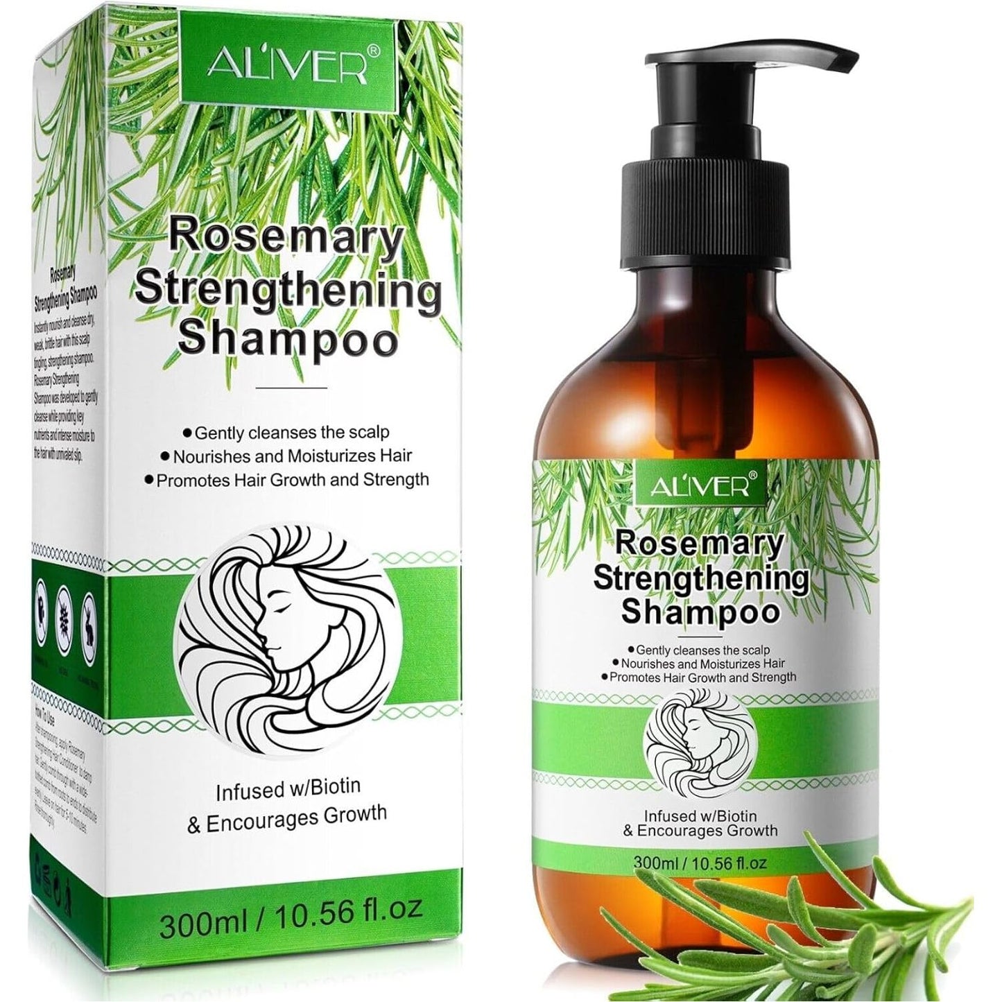 Rozemarijn Shampoo voor Haargroei – 300 ml – Anti-Haaruitval Shampoo – Versterkend en Voedend – Voor Alle Haartypes – Vegan en Natuurlijk