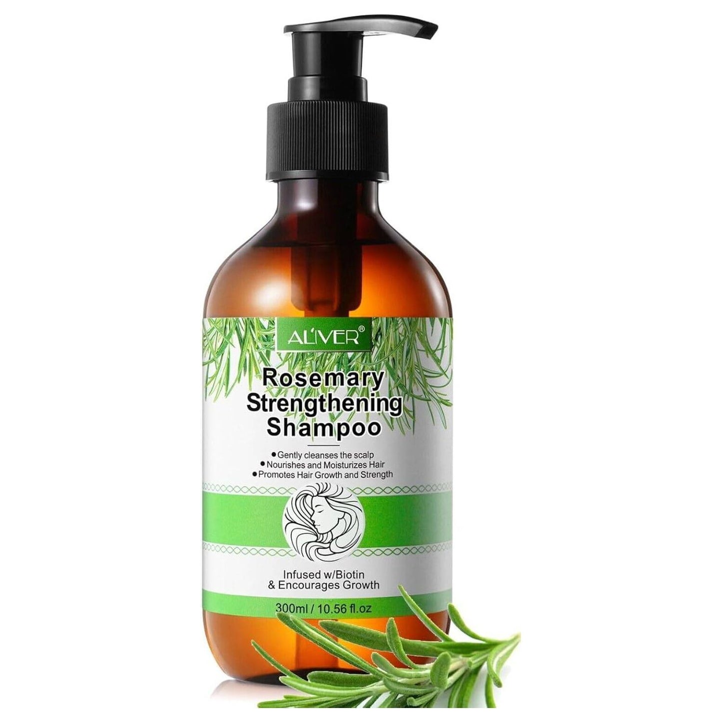 Rozemarijn Shampoo voor Haargroei – 300 ml – Anti-Haaruitval Shampoo – Versterkend en Voedend – Voor Alle Haartypes – Vegan en Natuurlijk