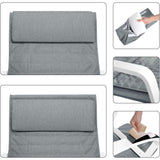 SONGMICS Schommelstoel Met Verstelbare Voetsteun – Relaxstoel Van Berkenhout Met Imitatielinnen Bekleding – Comfortstoel Voor Woonkamer Of Balkon – Lichtgrijs – 67 x 115 x 91 cm – Max. Draagvermogen 150 kg – Inclusief Kussen