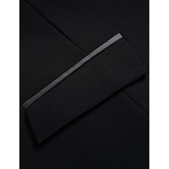 Heren Waistcoat - Formeel effen kleur trouwvest - Klassiek zakelijk feest smokingvest met zakken, Zwart - Herenvest - Zakelijk Formeel Vest - Trouwpak Vest - Smoking Gilet met Zakken - Heren Taillejas - Effen Kleur Vest met Zakken