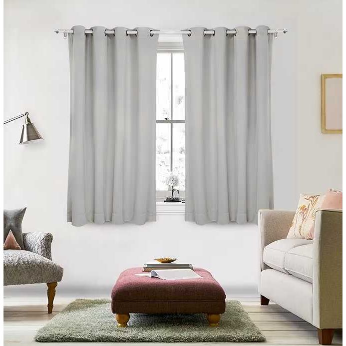 2 stuks - Hoogwaardige Ondoorzichtige Verduisteringsgordijnen - Grijs - Complete Privacy en Lichtblokkering voor Betere Slaap - Duurzaam Polyester, Wasbaar, Eenvoudige Effen Patroon, Oogjestopstijl - Woonkamer, Slaapkamer, Kinderkamer - 145 x 140 cm