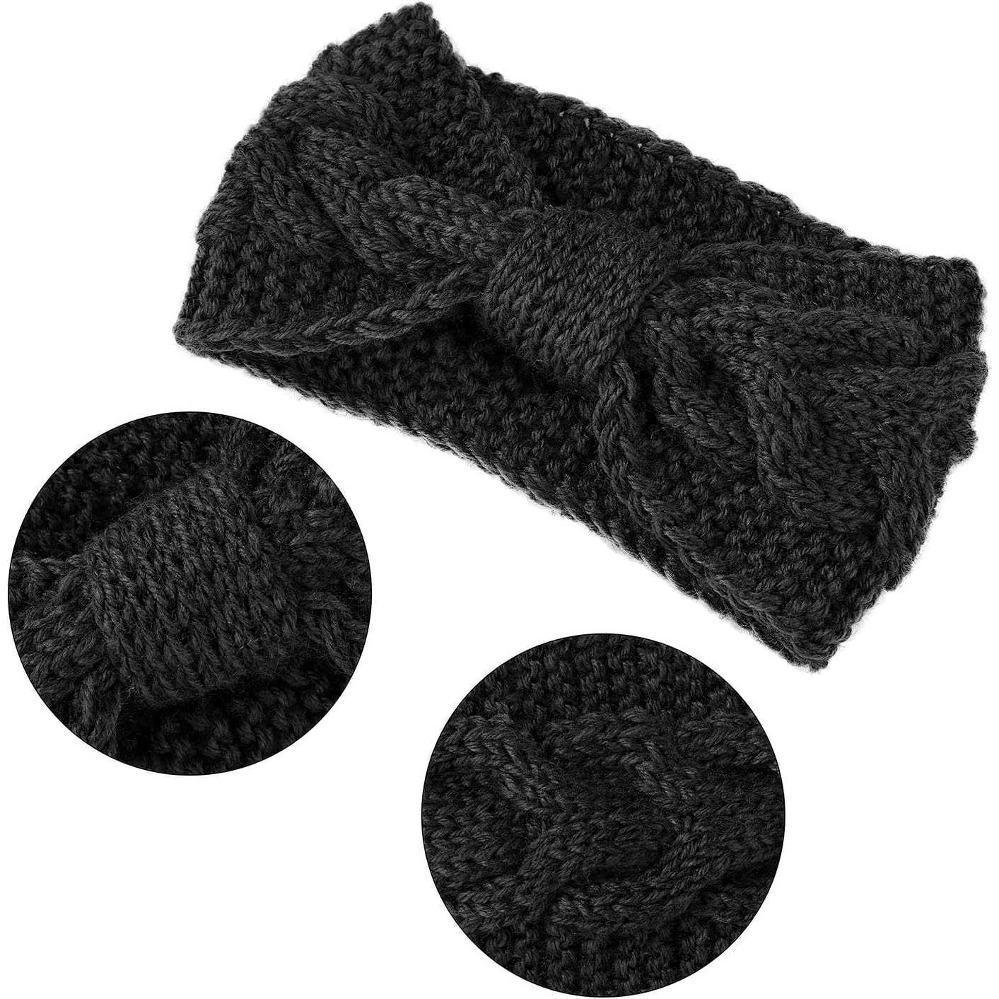 Handgemaakte dames hoofdband - Set van 2 - modieuze hoofdband - stijlvolle gebreide hoofdband - warme en comfortabele hoofdband - elastische en goed passende hoofdband
