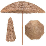 Hawaïaanse Parasol 180 cm met Kantelfunctie – Ronde Tuinparasol, UV50+ Zonwering, Waterdicht, 8 Verstevigde Ribben – Voor Strand, Tuin, Balkon of Terras (180 cm / 6 FT)