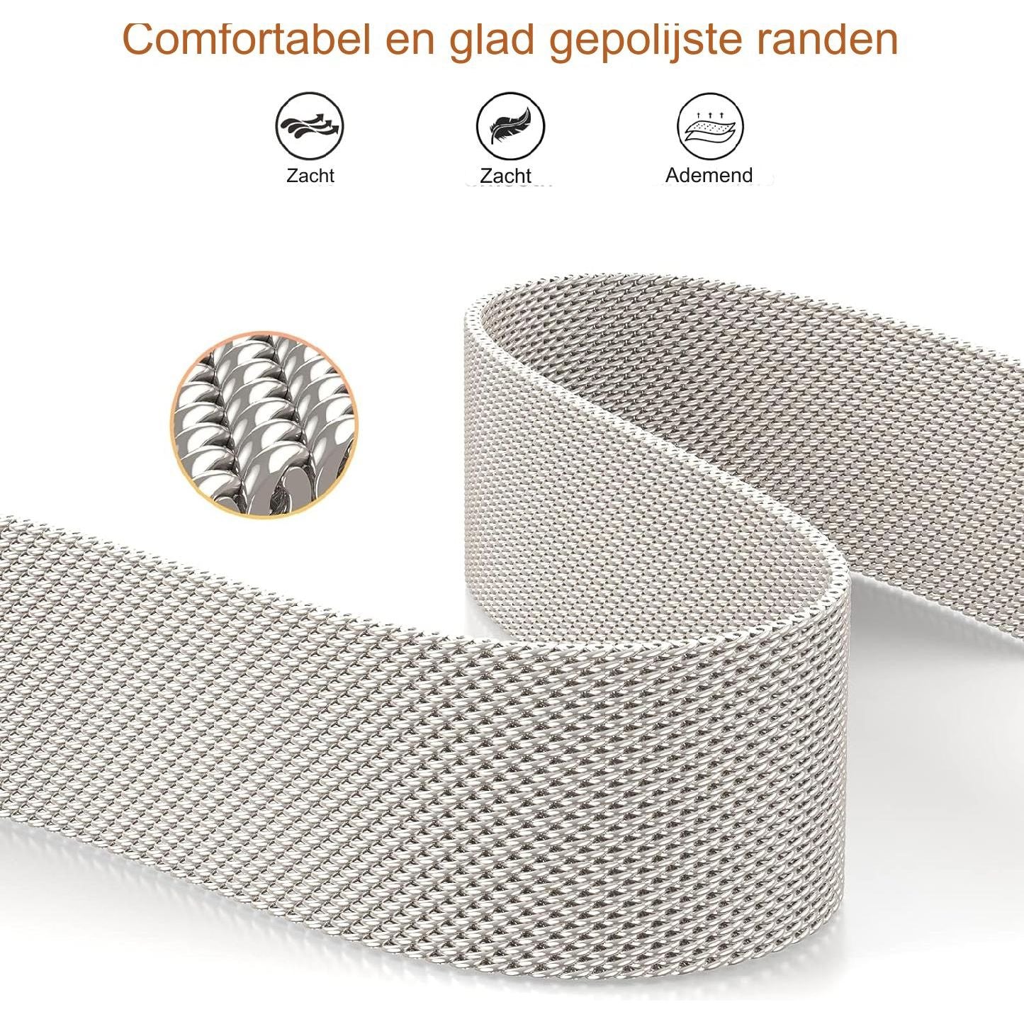 Verstelbare Roestvrijstalen Vervangende Bandjes met Dubbele Magnetische Sluiting - Compatibel met Fitbit Versa 3/Versa 4/Sense 2 - Luxe Zilver - Hoogwaardige Band voor Dames en Heren - Comfortabele Pasvorm en Veilige Bevestiging