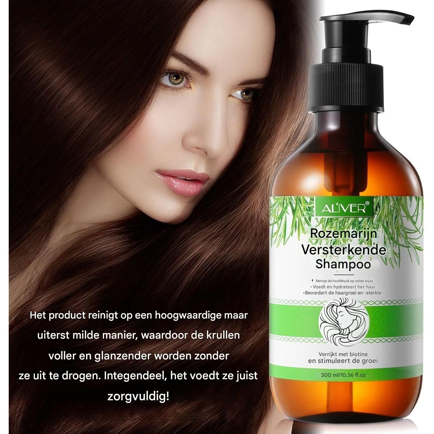 Rozemarijn Shampoo voor Haargroei – 300 ml – Anti-Haaruitval Shampoo – Versterkend en Voedend – Voor Alle Haartypes – Vegan en Natuurlijk
