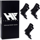 3 Paar - HF Antislip Voetbal- en Sportsokken – Ademende Lange Sokken met Rubberen Noppen – Grip Sokken voor Mannen & Vrouwen – Maat 40-46 – Zwart