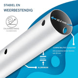 KESSER® Telescopische Zwembadstang - Aluminium Pool Cleaning Rod - 3-Delig - Verstelbaar van 1,2 m tot 3,6 m - Weerbestendig &amp; Duurzaam - Inclusief Handleiding, Zilver
