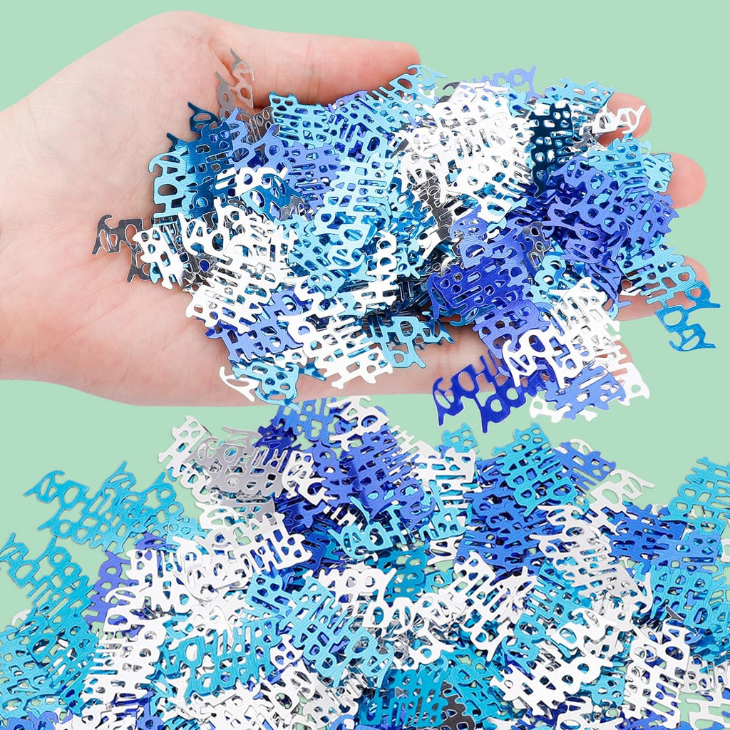Happy Birthday - Feestelijke Blauwe Confetti Tafeldecoratie - Ongeveer 500 Stukken - Glanzende Glitter Verjaardag Versiering voor Vrouwen en Mannen - Sfeervolle Party Glitterdecor
