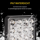 2 stuks – vierkante LED werklamp 4 inch – 48W spotlight – waterdichte mistlamp – 12V 24V werklampen – led rijverlichting – bouwlamp auto – offroad led lamp – led werklicht voor truck boot SUV tractor ATV