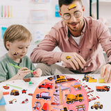 3D Graafmachine Stickers voor Kinderen - 14 Vel - Puffy Voertuigstickers voor Jongens en Meisjes - Beloningsstickers - Feestartikelen - Verjaardag - 17x7cm