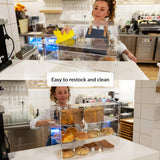 Odoxia Acryl Taartvitrine - Transparante Bakkerij Display Kast - Glazen Display Rek met 3 Lagen - Voedselvitrine voor Gebak - Taart - Brood - 50 x 23 x 39.5 cm - Incl. Labelhouders - Voor Toonbank of Keuken