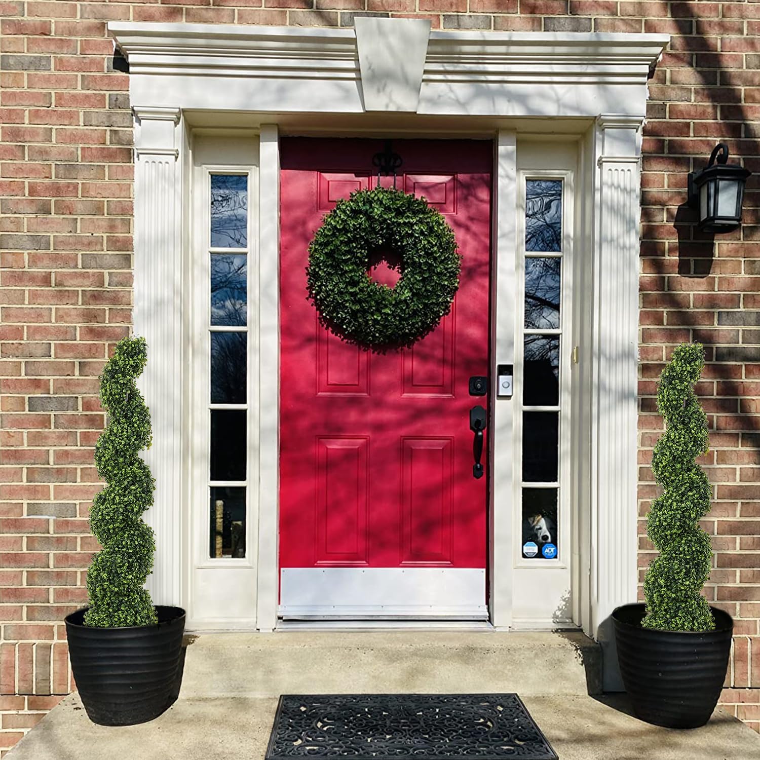 2 Stuks – Kunstplanten Spiraalvorm – 120 cm Nep Buxus Bomen voor Buiten – Kunstmatige Buxus Topiary Set – Twisted Boom voor Tuin Terras Voordeur Balkon – Weerbestendige Decoratieve Buxusplanten – Onderhoudsvrij en UV-Bestendig Groendecor