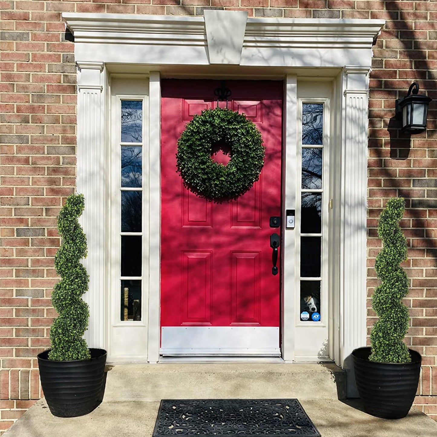 2 Stuks – Kunstplanten Spiraalvorm – 120 cm Nep Buxus Bomen voor Buiten – Kunstmatige Buxus Topiary Set – Twisted Boom voor Tuin Terras Voordeur Balkon – Weerbestendige Decoratieve Buxusplanten – Onderhoudsvrij en UV-Bestendig Groendecor