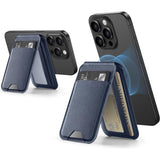 Magnetische Portemonnee voor MagSafe Wallet iPhone 15/14/13/12 Serie - Niet geschikt voor iPhone 13/12 Mini - Inclusief 3 Kaarthouders - Gemaakt van Veganistisch Leer - Marineblauw - Stijlvolle en Functionele Portemonnee met MagSafe Compatibiliteit