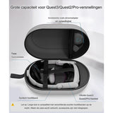 Syntech Grote Harde Draagtas - Compatibel Met Oculus Quest 3/2/Pro/Pico4 Accessoires - VR Headset Met Elite Strap, Touch Controllers En Accessoires - Hoge Capaciteit Voor Opslag En Reizen - Spatwaterdicht EVA Bescherming - Grijs