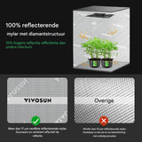 Hydroponics Kweektent 122x61x183cm – Indoor Kweekkast Met Reflecterende Mylar Binnenkant – Lichtdichte Plantentent Met Meerdere Deuren, Dubbele Ventilatiegaten &amp; Vloertray – Metalen Frame – Voor Binnenteelt Van Groenten &amp; Kruiden