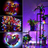 2 Stuks – LED-Sterrenlicht Sprookjesverlichting – Batterij Gevoed – Flexibele Koperdraad – Multi-Kleur Verlichting – 16ft/5m Lang – 50 LEDs – Perfect Voor Slaapkamer, Feest, Bruiloft, Kerstdecoratie – Waterdichte Koperdraad