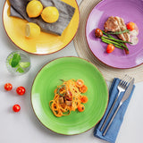 Vancasso BONITA - 6-Delige Serviesset met Stoneware Dinerborden - Ø 26.5 cm of Ø 21 cm - Perfect voor Ontbijt en Diner - Uniek en Kleurrijk Design - Ideaal voor desserts, pasta, salades en hoofdgerechtenis
