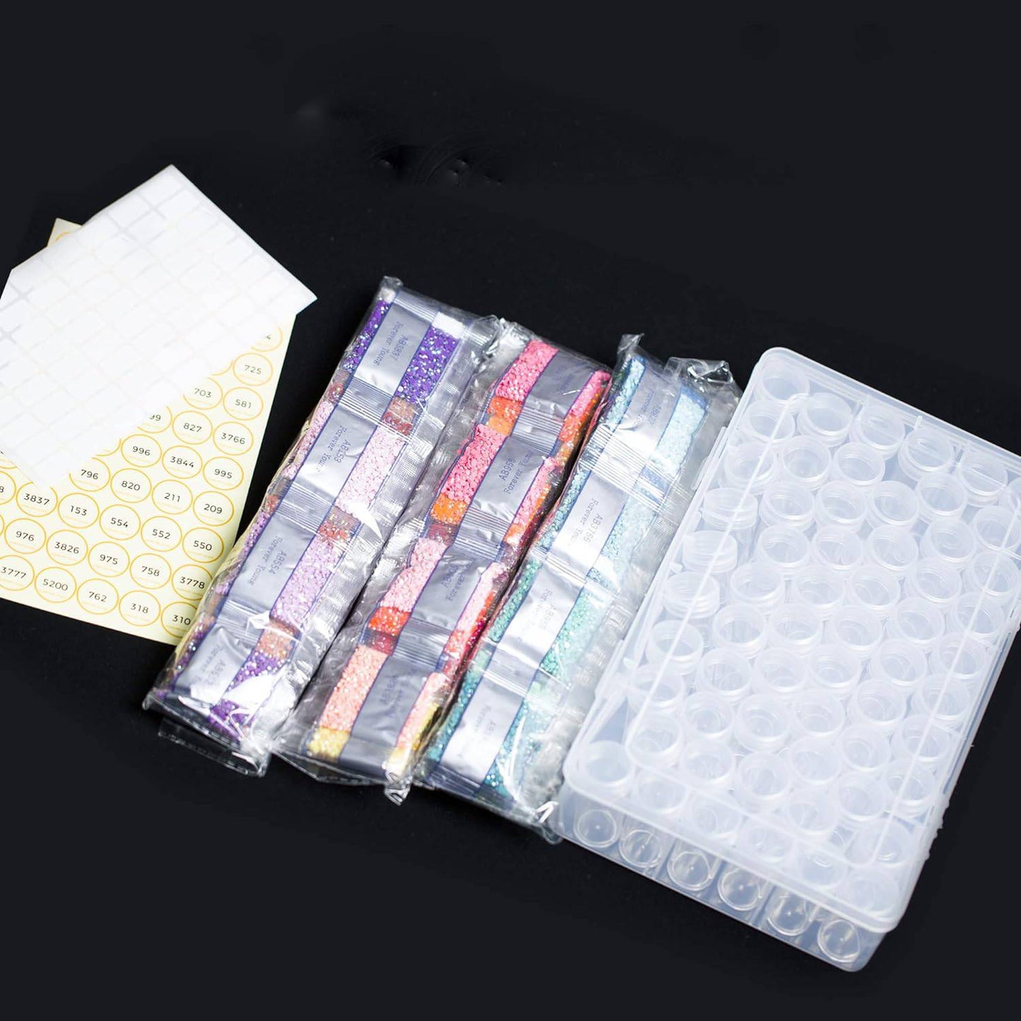60-Kleuren AB Diamant Schilderij Steentjes Set - 9.000 Ronde AB Diamanten - Inclusief Opbergdoos, Accessoires & Gereedschap - Volledig Pakket voor DIY Diamant Kunstprojecten