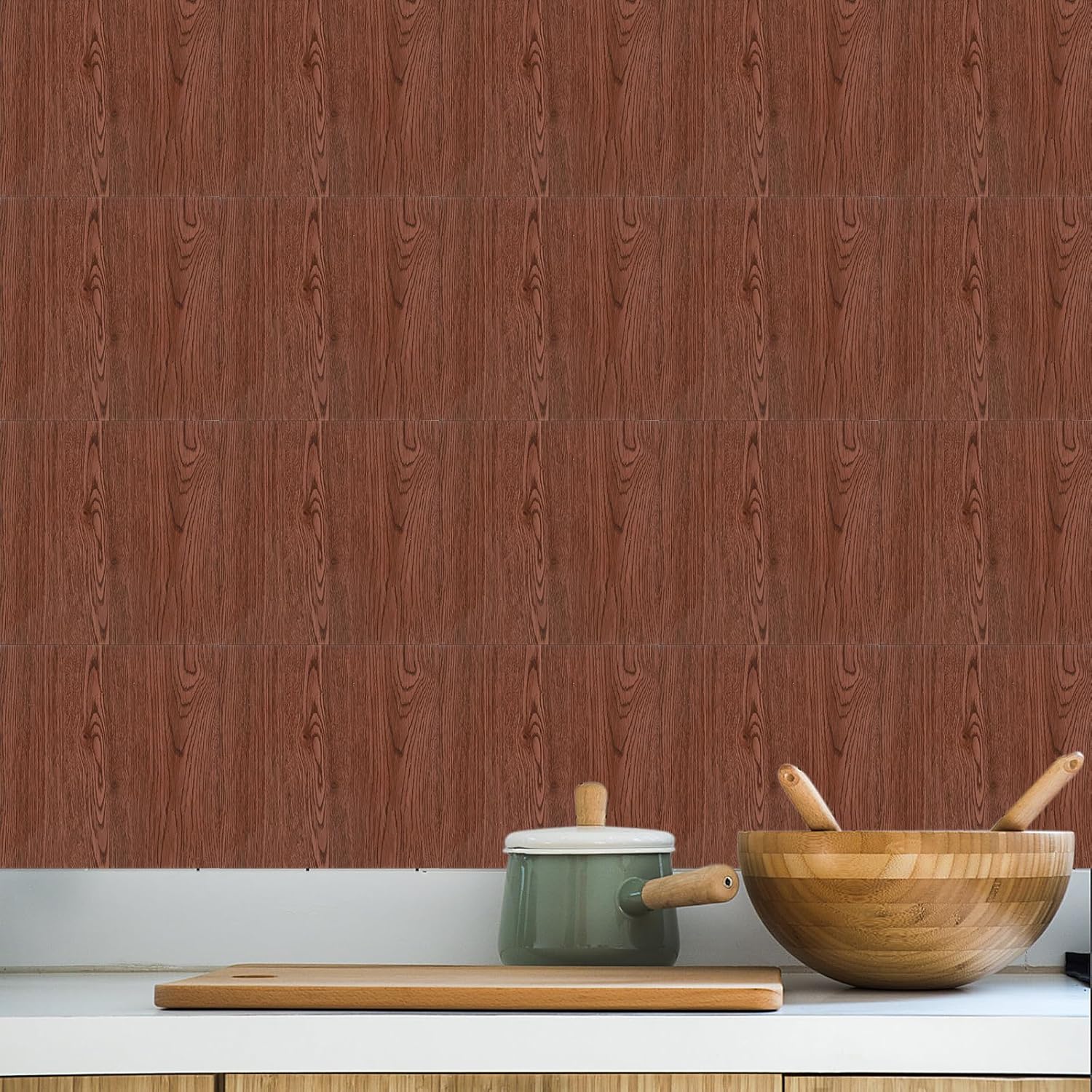 49 Stuks – Zelfklevende Vloerstickers 30 x 30 cm – Houtlook PVC Tegelstickers – Waterdicht en Slijtvast – Imitatie Houten Vloerpanelen voor Keuken Badkamer Gang Slaapkamer – Snijbare Vloerdecoratie – Makkelijk aan te brengen Tegelfolie