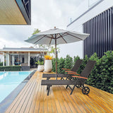 LIVARNO Home – Inklapbare Ligstoel – Aluminium Frame – Polyrattan Bekleding – Met Armleuningen en 2 Wielen – 6-Posities Verstelbaar – Voor Tuin, Balkon of Zwembad – 195 x 112 x 72 cm –