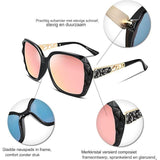 Vierkante Zonnebrillen voor Vrouwen met Polariserende Lenzen en Schitterende Samengestelde Glanzende Monturen - Model B2289: Stijlvolle Eyewear voor een Tijdloze Look met Verbeterde Zichtbaarheid en een Sprankelende Afwerking