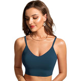 CRZ YOGA - Vrouwen Bikini Top Maat 42 - Verstelbare Spaghetti Riemen - Gewatteerd Badpak - V-Hals - Soepel en Sneldrogend - Voor Zwemmen, Strand en Watersporten