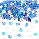 50ste Verjaardag Blauwe Confetti - Ca. 500 Stuks Feestelijke Tafelversiering - Duurzame en Herbruikbare Decoratie - Perfect voor Jubileum Feesten