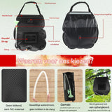 Pop-Up Douchetent met 5 Gallon Solar Shower Bag – 2-Delige Privacy Tent Set voor Camping &amp; Strand – Opvouwbare Draagbare Toilet- en Ombkledtent – Waterdicht, UV-Bescherming &amp; Ventilatie – Inclusief Draagtas – Zwart