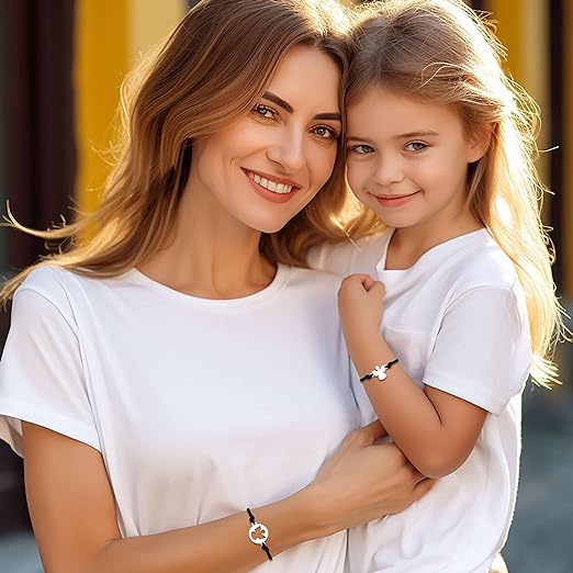 2 Stuks - Armband Voor Peettante, Peetdochter Geschenken voor Peetkind, Peettante, Armbanden, Verjaardagscadeau Ideeën, Hart Beschermengel Sieraden, Vrouwensieraden Set voor 2 Dames