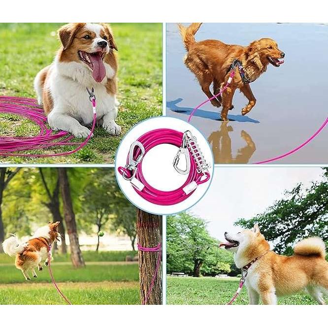 Lange Kauwbestendige Hondenriem - Stevige Uittrekbare Lijn voor Middelgrote en Grote Honden - Duurzame Lange Hondenlijn met Gewatteerd Handvat - Voor Gebruik in de Tuin"