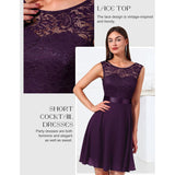 Korte Bloemenkant Bridesmaid Jurk - Elegante Party Jurk –  Cocktailjurk Met Strikceintuur – Perfect Voor Bruiloften, Proms, Feestjes en Speciaal Events (kopie)