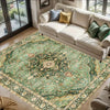 Groen tapijt 200 x 300 cm – vintage Perzisch bohemien vloerkleed – harig retro Scandinavisch kleed – abstract modern design – minimalistisch woonkamertapijt – decoratief binnen-buitenkleed – slaapkamer, hal, kaptafel, kampeer of buitentapijt